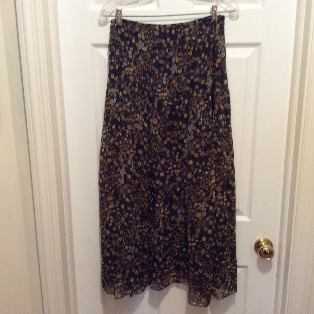 Sundance Skirt 4 Brown Yellow Blue Green Floral